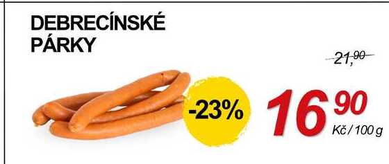 DEBRECÍNSKÉ PÁRKY, 100 g