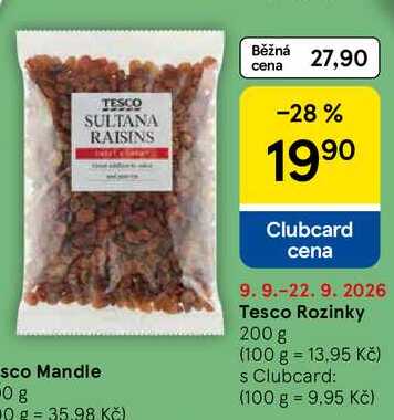 Tesco Rozinky, 200 g