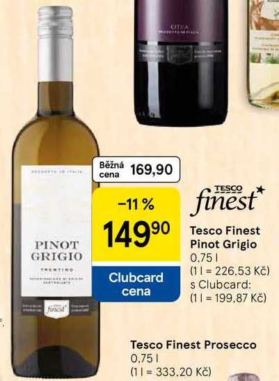 Tesco Finest Prosecco, 0,75 l