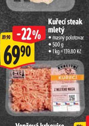 Kuřecí steak mletý 500 g