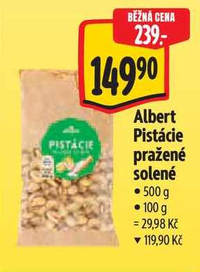 Albert Pistácie pražené solené, 500 g