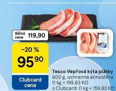 Tesco Vepřová kýta plátky, 600 g