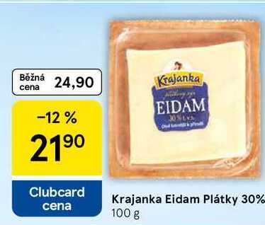 Krajanka Eidam Plátky 30%, 100 g