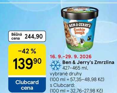 Ben & Jerry's Zmrzlina, 427-465 ml, vybrané druhy