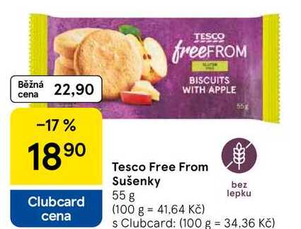 Tesco Free From Sušenky, 55 g