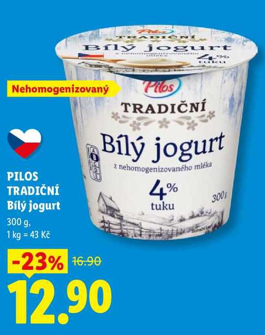 PILOS TRADIČNÍ Bílý jogurt, 300 g