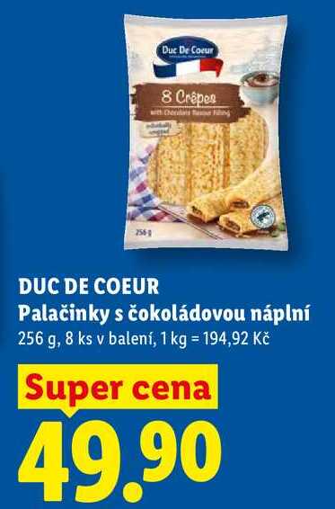 DUC DE COEUR Palačinky s čokoládovou náplní, 256 g