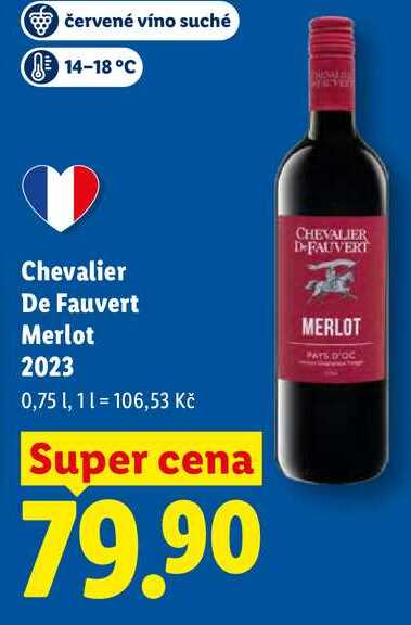 Chevalier De Fauvert Merlot 2023, 0,75 l