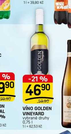 VÍNO GOLDEN VINEYARD vybrané druhy 0,75l