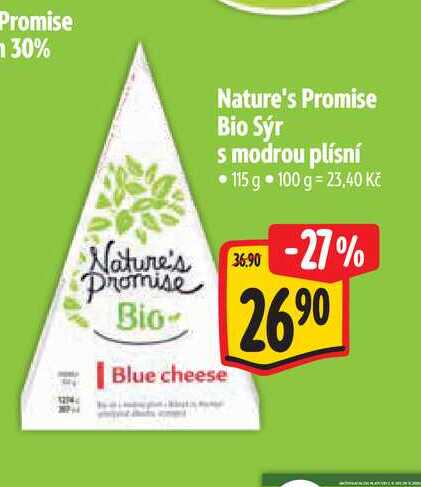  Nature's Promise Bio Sýr s modrou plísní 115 g 