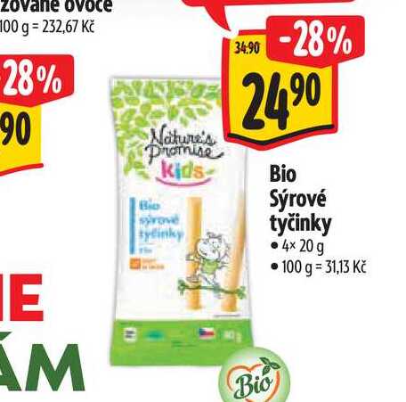 Bio Sýrové tyčinky 4× 20 g