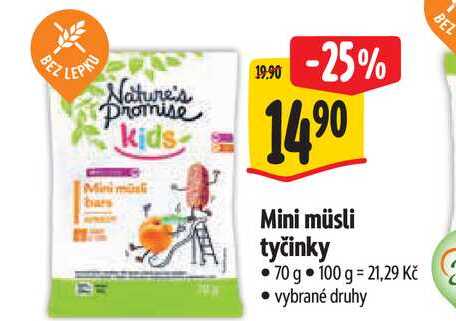 Mini müsli tyčinky 70 g