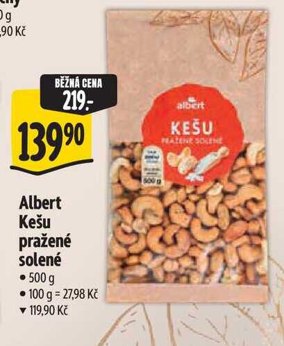 Albert Kešu pražené solené 500g