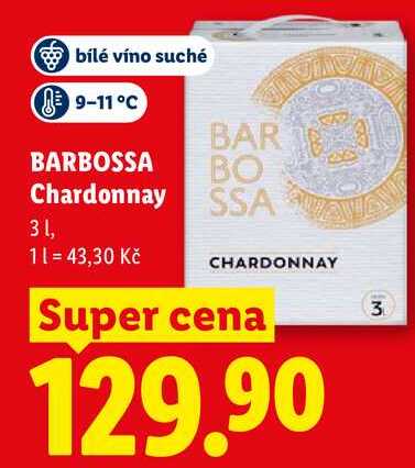 BARBOSSA Chardonnay, 3 l