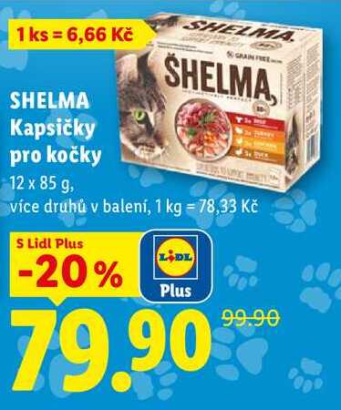 SHELMA Kapsičky pro kočky, 12x 85 g