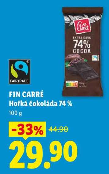 FIN CARRÉ Hořká čokoláda 74 %, 100 g 