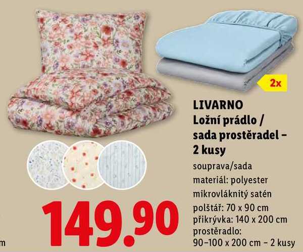 LIVARNO Ložní prádlo/sada prostěradel - 2 kusy