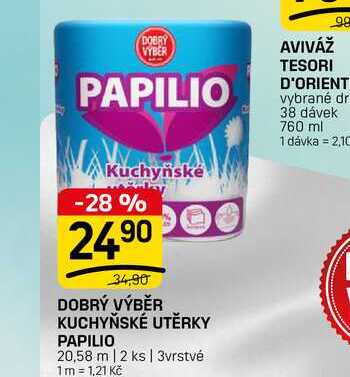DOBRÝ VÝBĚR KUCHYŇSKÉ UTĚRKY PAPILIO 20,58 m 2 ks | 3vrstvé