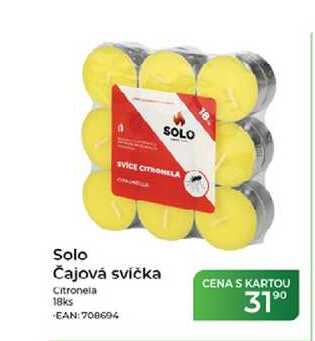Solo Čajová svíčka Citronela 18ks