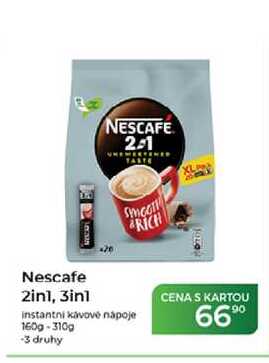 Nescafe 2in1, 3in1 instantni kávové nápoje 1600-310g