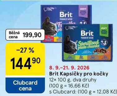 Brit Kapsičky pro kočky, 12x 100 g