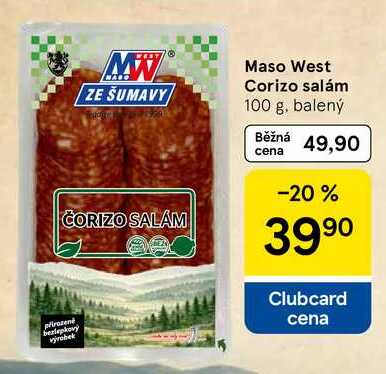 Maso West Corizo salám, 100 g, balený