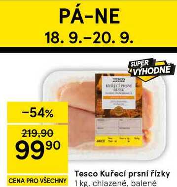 Tesco Kuřecí prsní řízky, 1 kg