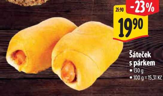 Šáteček s párkem, 130 g 