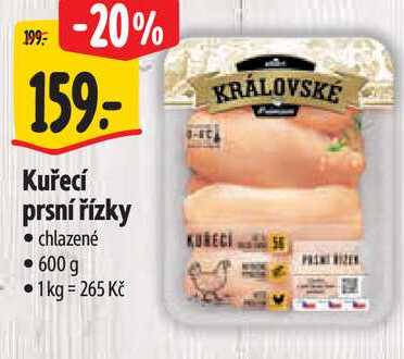 Kuřecí prsní řízky, 600 g