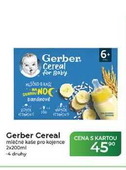 Gerber Cereal mléčné kaše pro kojence 2x200ml