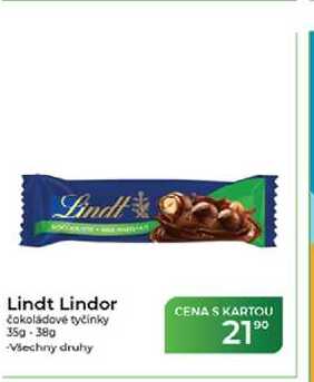 Lindt Lindor čokoládové tyčinky 35g-38 g