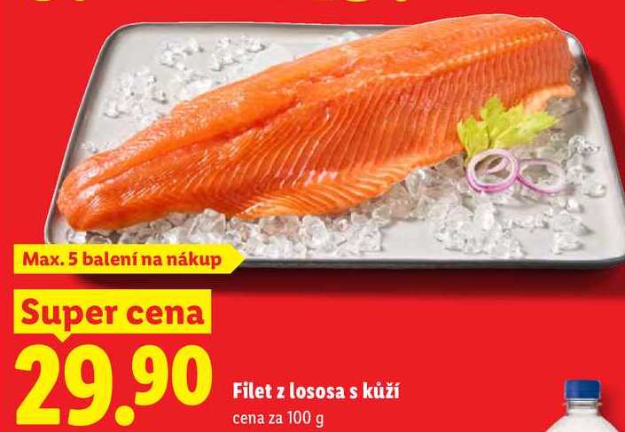 Filet z lososa s kůží, cena za 100 g 