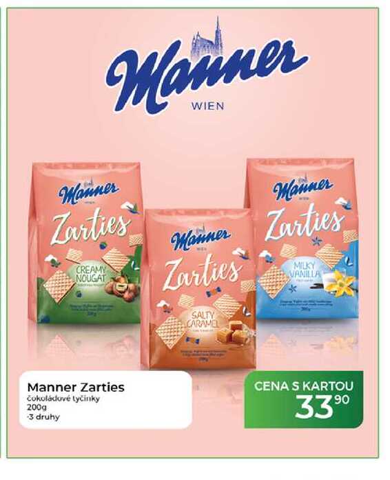 Manner Zarties čokoládové tyčinky 200g  