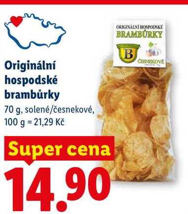 Originální hospodské brambůrky, 70 g