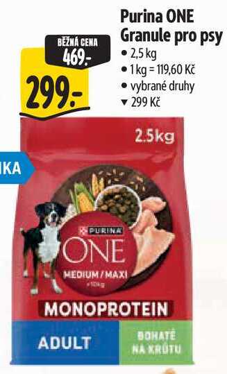 Purina ONE Granule pro psy, 2,5 kg