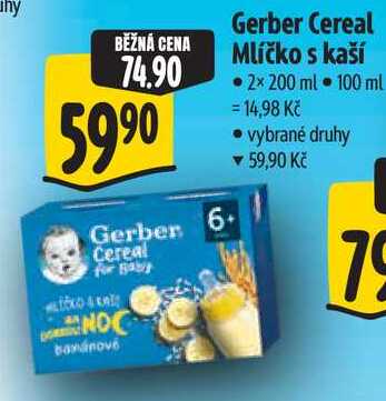 Gerber Cereal Mlíčko s kaší, 2x 200 ml
