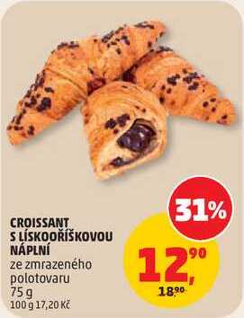 CROISSANT S LÍSKOOŘÍŠKOVOU NÁPLNÍ, 75 g