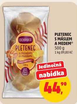 PLETENEC S MÁSLEM A MEDEM, 500 g