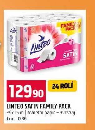 LINTEO SATIN FAMILY PACK 24x 15 m toaletní papír 3vrstvý
