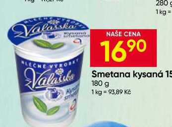 Smetana z Valašska kysaná 15% 180 g