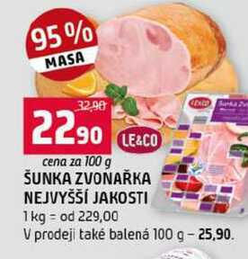 ŠUNKA ZVONAŘKA NEJVYŠŠÍ JAKOSTI 100g