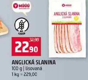 ANGLICKÁ SLANINA 100 g lisovaná