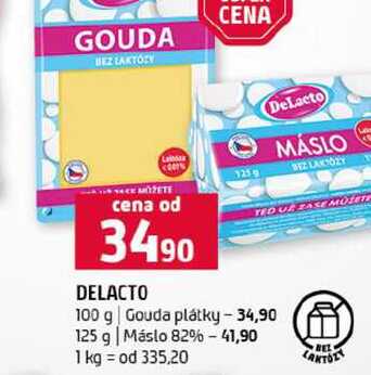 DELACTO 100 g Gouda plátky 125 g Máslo 82% v akci
