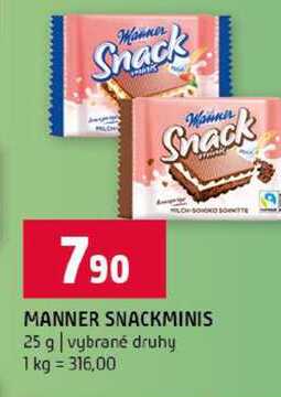 MANNER SNACKMINIS 25 g vybrané druhy