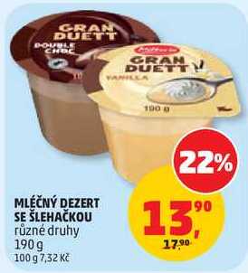 MLÉČNÝ DEZERT SE ŠLEHAČKOU různé druhy, 190g