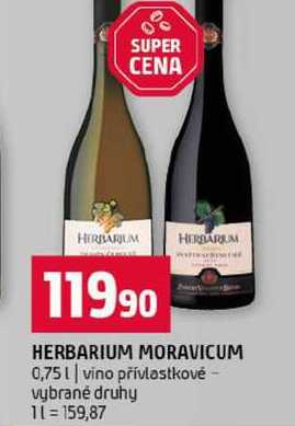 HERBARIUM MORAVICUM 0,75l vino přívlastkové vybrané druhy 