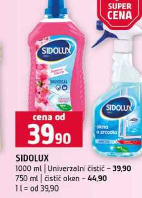 SIDOLUX 1000 ml Univerzalni čistič 750 ml čistič oken