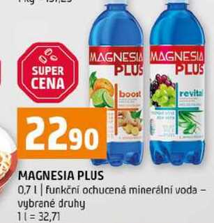 MAGNESIA PLUS 0,7l funkční ochucená minerální voda vybrané druhy