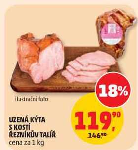 UZENÁ KÝTA S KOSTÍ ŘEZNÍKŮV TALÍŘ, 1 kg