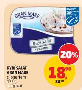 RYBÍ SALÁT GRAN MARE s jogurtem, 135 g  